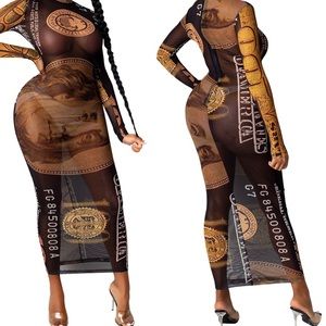 Sexy women money dress